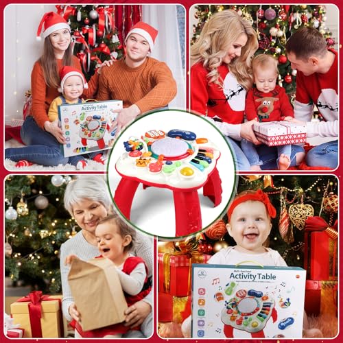 Children's Toys 1 Year – Activity Table Baby 1 Year Old Toys Montessori Musical Table Baby with Sound and Lights Toys for 1 2 Year Old Children Games Gift Baby 1 2 Year Old Boy Girl Original Christmas