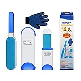 Pet Hair Remover Brush -Fur & Lint Wizard Removal With The Self-Cleaning Base, and Pet Grooming Glove, Dog and Cat Hair Remover for Furniture, Bed, Couch, Carpet, Clothing, Car Seat-Animal Fur Removal