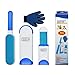 Pet Hair Remover Brush -Fur & Lint Wizard Removal With The Self-Cleaning Base, and Pet Grooming Glove, Dog and Cat Hair Remover for Furniture, Bed, Couch, Carpet, Clothing, Car Seat-Animal Fur Removal