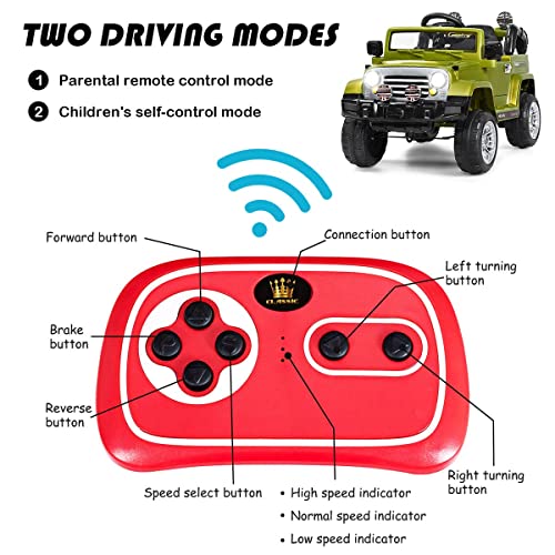 HONEY JOY Ride On Truck, 12V Battery Powered Electric Vehicle with