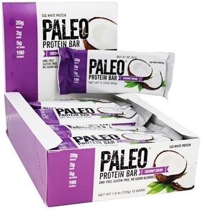 Paleo Protein Bar, Coconut Cream, Pack of 12, 2.21 oz (62.7g)