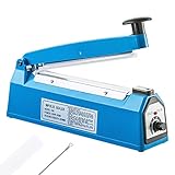 8 inch Impulse Bag Sealer Poly Bag Sealing Machine Heat Seal Closer,with Extra Heating Element & Teflon Sheet