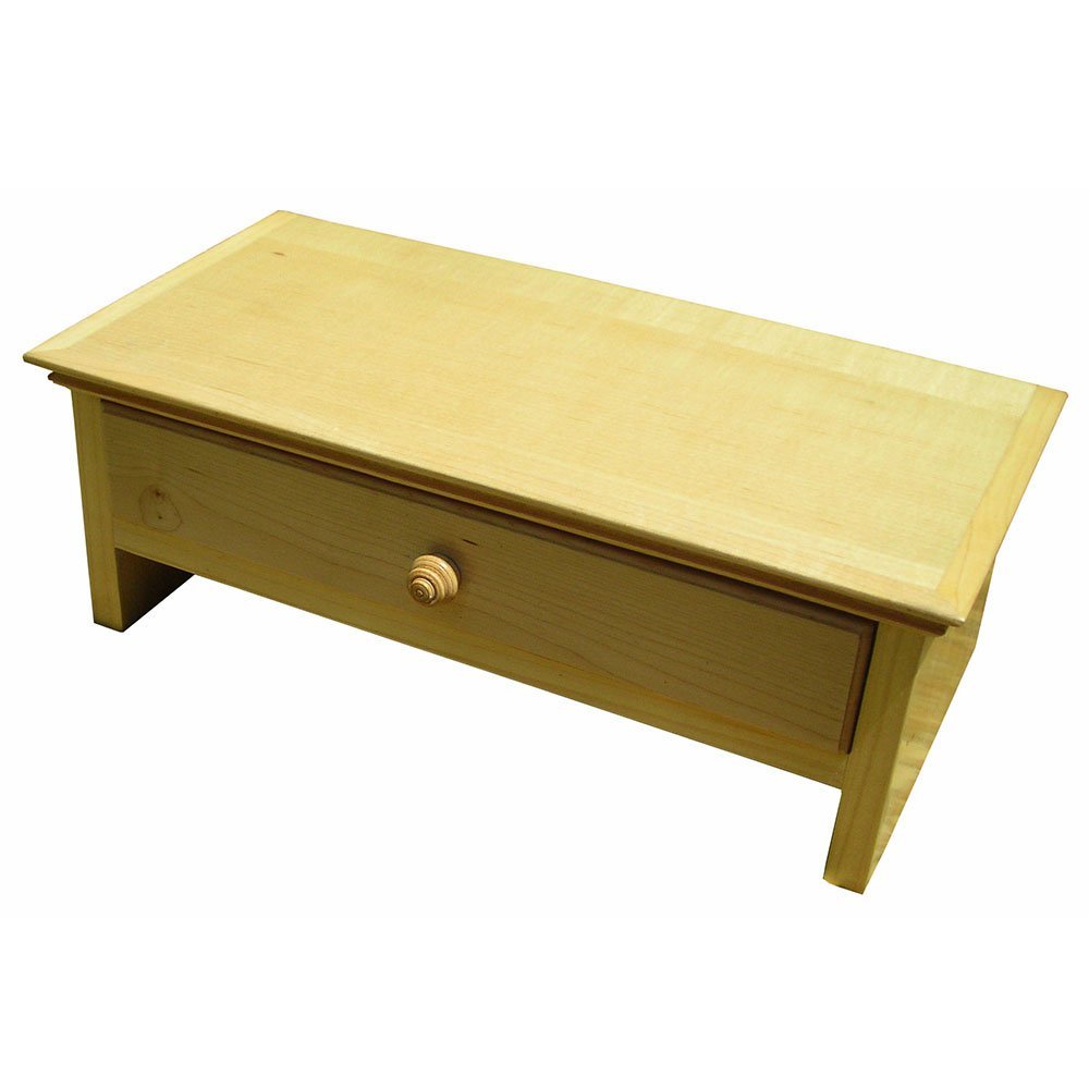 Amazon Com Wood Monitor Stand With Drawer And Cubby In Maple