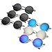 Joopin Round Sunglasses Circle Hippie Sun Glasses Polarized UV400 Trendy Teashade Circular Shades for Women Men Halloween Costume (Silver Black)