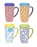 CrystaLava Coffee Mugs set of 4-16oz coffee cups