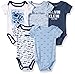 Calvin Klein Baby Boys 5 Packs Bodysuits, Blue/Gray, 6/9M