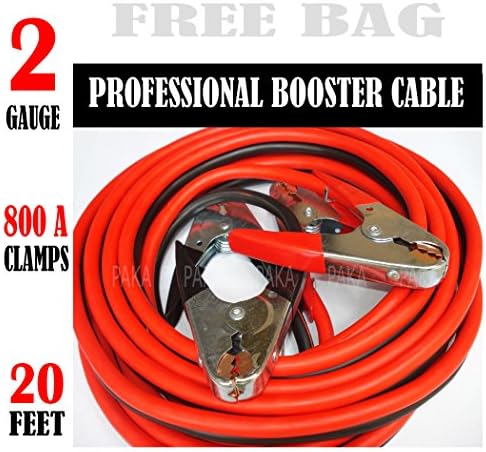 Comercial Heavy Duty 20 FT 2 Gauge Booster Cable Jumping Cables Emergency Jumper