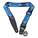 Kmise MI0287 Adjustable Soft Leather Thick Strap for Electric Acoustic Guitar Bass, Blue