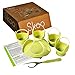 Skoo Compatible with Stove Top, Microwave, Instant Pot - Vegetable Steamer Basket + Egg Poacher Cups + Fork - Silicone Egg Cooker and Food Steamer Set - Green Edition