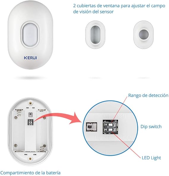 KERUI - Sistema de Alarma Inalámbrica, Sensores Infrarrojos ...