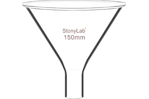 stonylab Glass Powder Funnel, Heavy Wall Borosilicate Glass Short Stem Funnel with 150 mm Top Diameter and 26 mm Stem Length