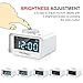 Alarm Clock Radio, AKASO Digital Alarm Clock for Bedroom with Snooze Function, 5 Dimmer Brightness, Thermometer, Dual Alarm Clock - USB Charging port for iPhone/iPad/iPod/Android and Tablets, White