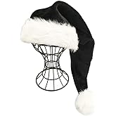 OLLULL Deluxe Adults Santa Hat for Colorful Christmas Available Colors: Black, Green, Blue, Pink, Red