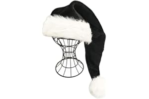 OLLULL Deluxe Adults Santa Hat for Colorful Christmas Available Colors: Black, Green, Blue, Pink, Red