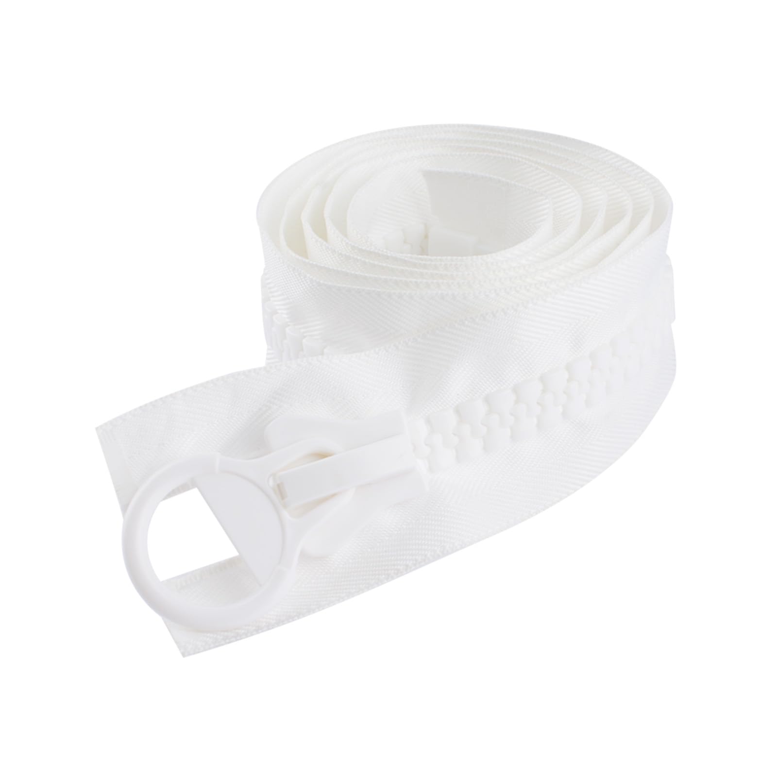 CRAFFANCY White Large Plastic Zippers, Teeth Heavy Duty Zippers for DIY Sewing Crafts Bags Tents Boat Canvas (150cm)