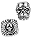 FUNRUN JEWELRY 2 PCS Stainless Steel Ring for Men Teens Skull Biker Ring (8)