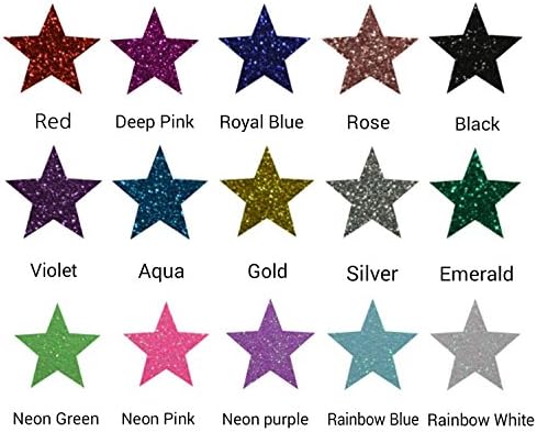 12 inch x 12" - 15 Sheets of Premium Five Star Crafting Glitter Heat Transfer Vinyl HTV Bundle - Use with Heat Press or Iron On, Cricut, Silhouette, and Others
