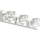 Aipsun 3 Lights Crystal Vanity Lights Over Mirror Modern LED Vanity Lights for Bathroom Vanity Lighting Fixtures(White Lights
