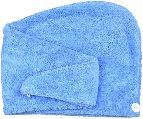 Connectwide®Microfiber Magic Quick-Dry Hair Turban - Great, Pink Beauty Cap Towel Wrap for Faster Drying and Getting Hair Out of the Way for Make-Up (Set of 2 ) (Blue)