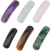 Hobbspring 6pcs Curved Beads 6 Colors Natural Curved Stone Bead Curved Rectangle Connector Stone Beads for DIY Crafts Supplies Earring Bracelet Necklace Jewelry Making