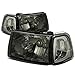 Auto Dynasty Headlights Assembly Compatible with 2001-2011 Ford Ranger, 4Pcs Driver and Passenger Side Halogen Headlamps Replacement w/Corner Lamps, Smoked Lens Clear Corner