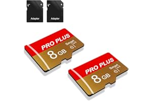 BLIKSEM 2 Pack SD Card 8GB with SD Adapter, High Speed Memory Card, UHS-I C10 A1 Memory TF Card for Tablet/Mobile Phone/Camera/Car Audio/Game Console (TF162 Red Gold 8GB)
