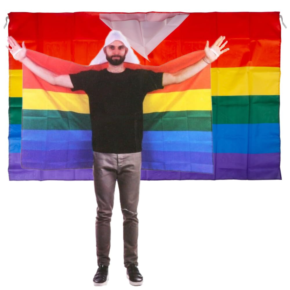 Toyland® Rainbow Pride Cape Flag With Hood - Party Accessories - LGBT - Pride Decorations