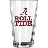 Logo Brands NCAA Slogan 16oz Pint Glass (Alabama Crimson Tide)