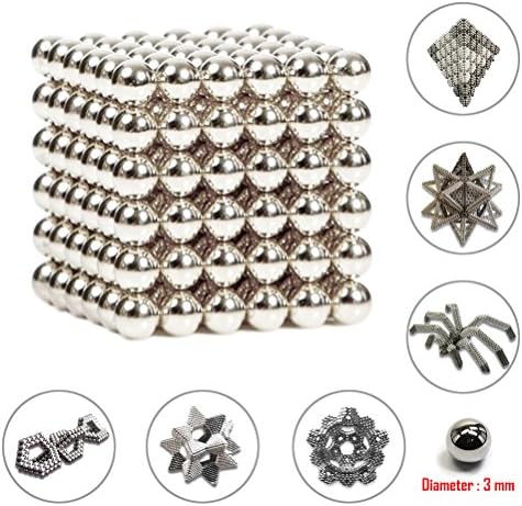 Sportsvoutdoors Magnetic Stress Relief Balls - Stress Relief Magnetic sculpture toy -for Intelligence Learning/DIY Office Decoration /Stress Relief for Adults by (3mm,216 balls)