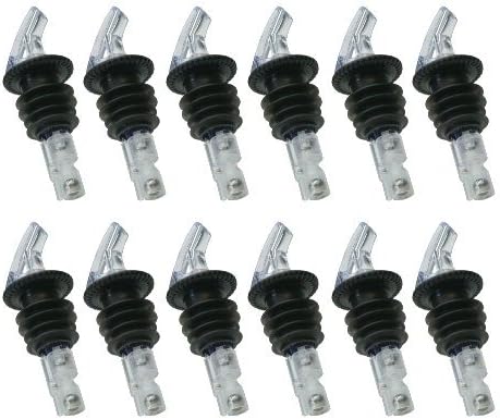 Precision Pour Measured Pourers For LARGE BOTTLES, 2 Oz"CLEAR" #1 Selling Brand- 12 Per Pack, Made entirely in the USA (12, 1 OZ)