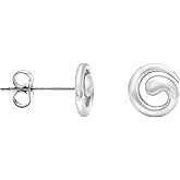 SOFIA MILANI - Solid 925 Sterling Silver Earrings for Women - Wave Spiral Stud Earrings - 20638
