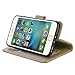 iPhone 6 Plus, 6S Plus Phone Case, Abacus24-7 Wallet with Leather Flip Cover and Stand, Gold