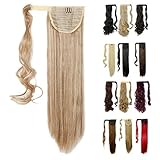 Wrap Around Synthetic Ponytail One Piece Heat Resistant Magic Paste Pony Tail Long Straight Soft Silky for Women Lady Girls 26'' / 26 inch (natural black)