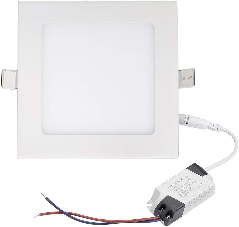 Aolyty 6W Ultra Thin LED Ceiling Panel Light 4" Recessed Square Downlight for Home, Office, Mall, Low Energy Consumption Non Dimmable 3000K