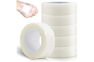 First Aid Tape 6 Rolls 0.5inch x 10yard Feet Hypoallergenic Adhesive Tape - Medical Tape for Securing Bandages Gauze Splints 