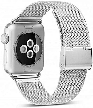 Seoaura Compatible Apple Watch Band 38mm 40mm, Stainless Steel Milanese Loop Replacement Strap with Magnetic Closure iWatch Series 4 3 2 1 Sports (Silver1, 38mm/40mm)