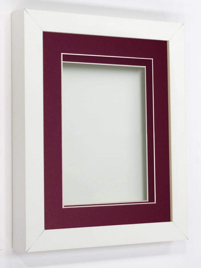 Rickman Box Frame White with Plum Mount, 10x8 for 8x6 inch