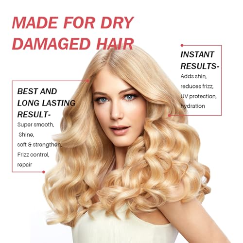 SHYWAY HAIR TREATMENT, NO RINSE – PINK HAIR OIL AND SERUM WITH VITAMINS A C E PRO B5, ARGAN MACADAMIA OILS FOR FRIZZY, DRY, DAMAGED HAIR CARE