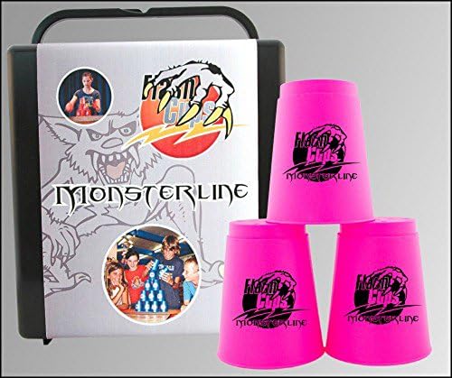Flash Cups 1016 – Speed Stacking with Lunch Box and DVD Pack of 12 Neon Pink