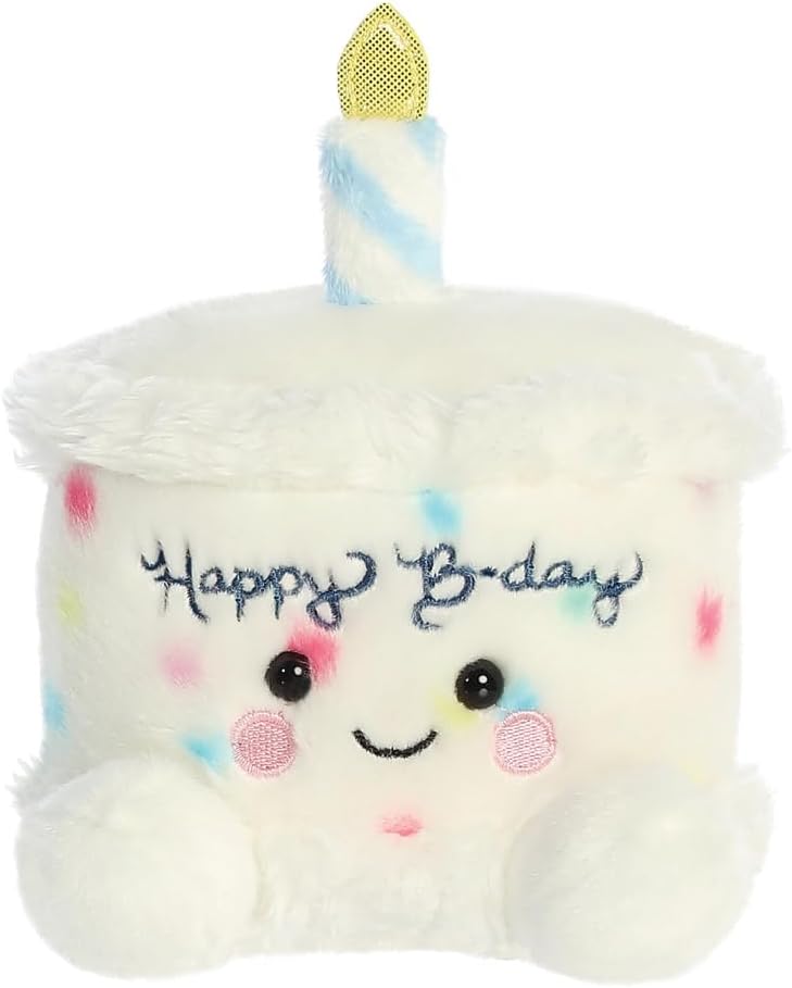 Aurora Palm Pals Happy Birthday Cake 5in Soft Toy White
