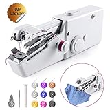 Portable Sewing Machine Handheld - Mini Hand Sewing Machine for Kids Beginners Home or Travel Sewing - Cordless Small Handy Stitch Handheld Sewing Machine for Easy Quick Repairs Fabric Leather Denim