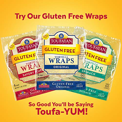 Toufayan Bakery, Spinach Gluten Free Wraps for Sandwiches, Tortillas