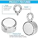 Double Side Round Neodymium Fishing Magnet, Combined 800LBS Pulling Force Super Strong Neodymium Magnet with Eyebolt for Magnet Fishing and Salvage in River - 2.95