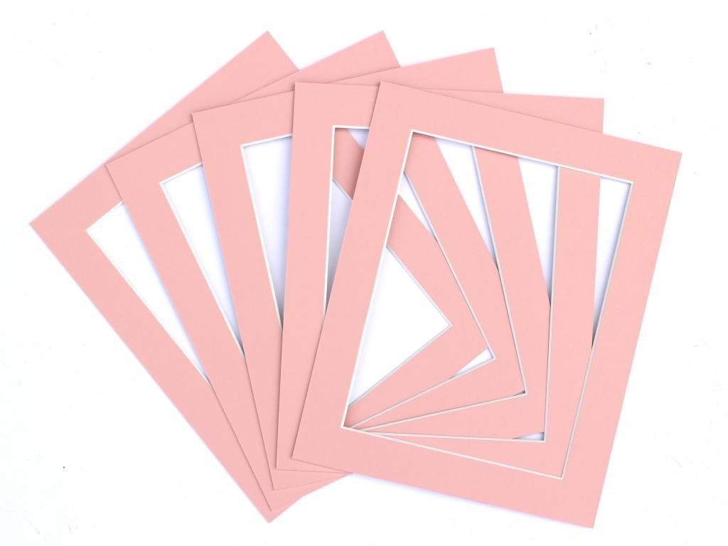 Frame Company Pack of 10 Pink Mounts 10x8 for 8x6 inch *Choice of Colours* — image 1