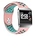 For Fitbit Ionic Sport Bands, bayite Soft Silicone Replacement Band Perforated Breathable Wristband Fashion Strap For Fitbit Ionic Fitness Smart Watch Accessories Pink/Teal Women Men
