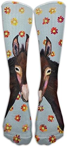 Fashion Donkey Love Oil Painting.jpg Athletic Tube Stockings Women's Men's Classics Knee High Socks Sport Long Sock One Size