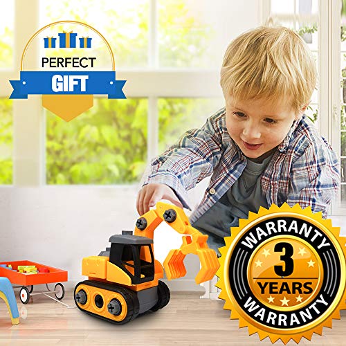 WisToyz Take Apart Toys, Toddlers Toys, Toy Grab Loader Construction Trucks, Building Vehicle Play Set with Screwdriver, Ideal Educational Toys for Boys & Girls Aged 3, 4, 5, 6