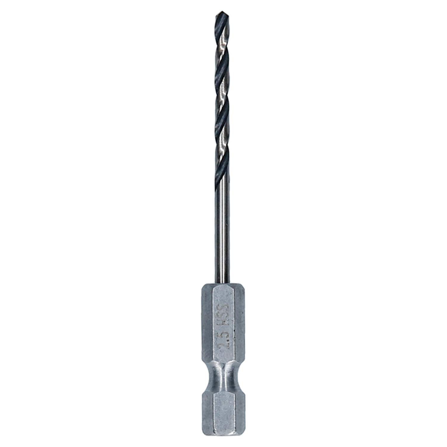 Bosch Professional PointTeQ Hex Drill Bit (for Metal diameter : 2.5 mm, Total Length: 69 mm, ¼’’ Hex Shank - Image 3