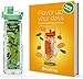 Hydracy Fruit Infuser Water Bottle - 25 Oz Sports Bottle with Full Length Infusion Rod and Insulating Sleeve Combo Set + 27 Fruit Infused Water Recipes eBook Gift - Aqua Green