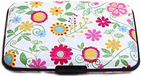 Wallet Design Aluminum RFID Blocking Security Protection Pocket Wallet Credit Card Case-Flowers